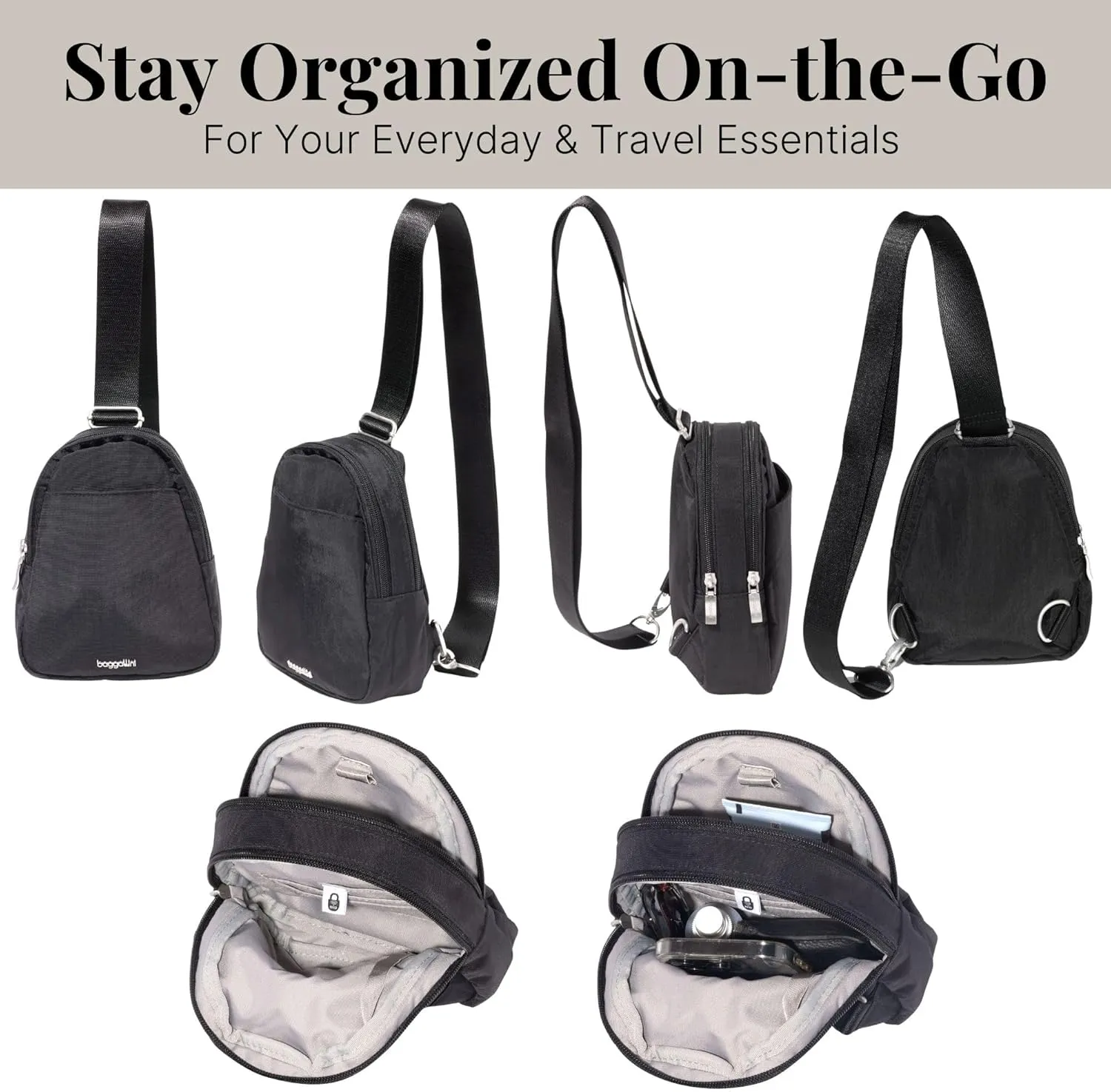 Baggallini Double Zip Mini Sling