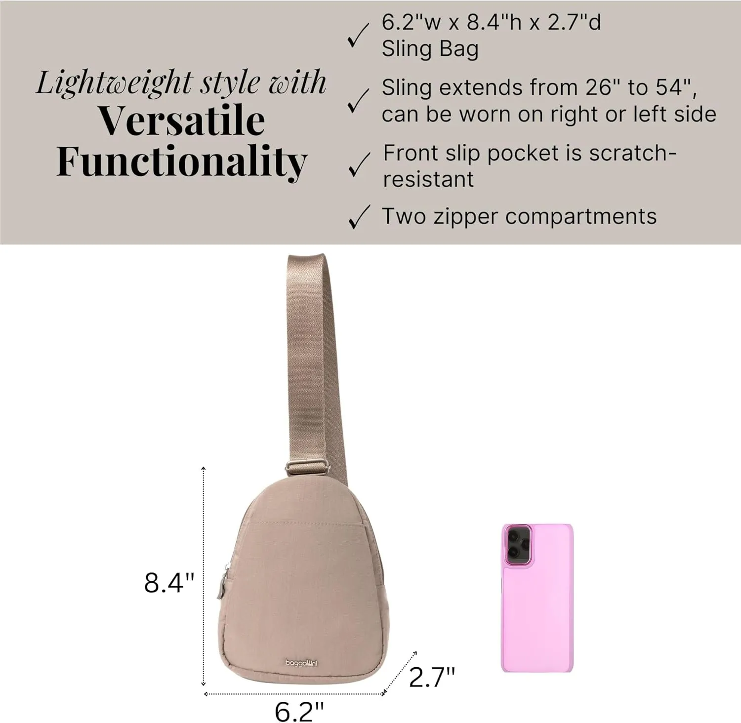 Baggallini Double Zip Mini Sling