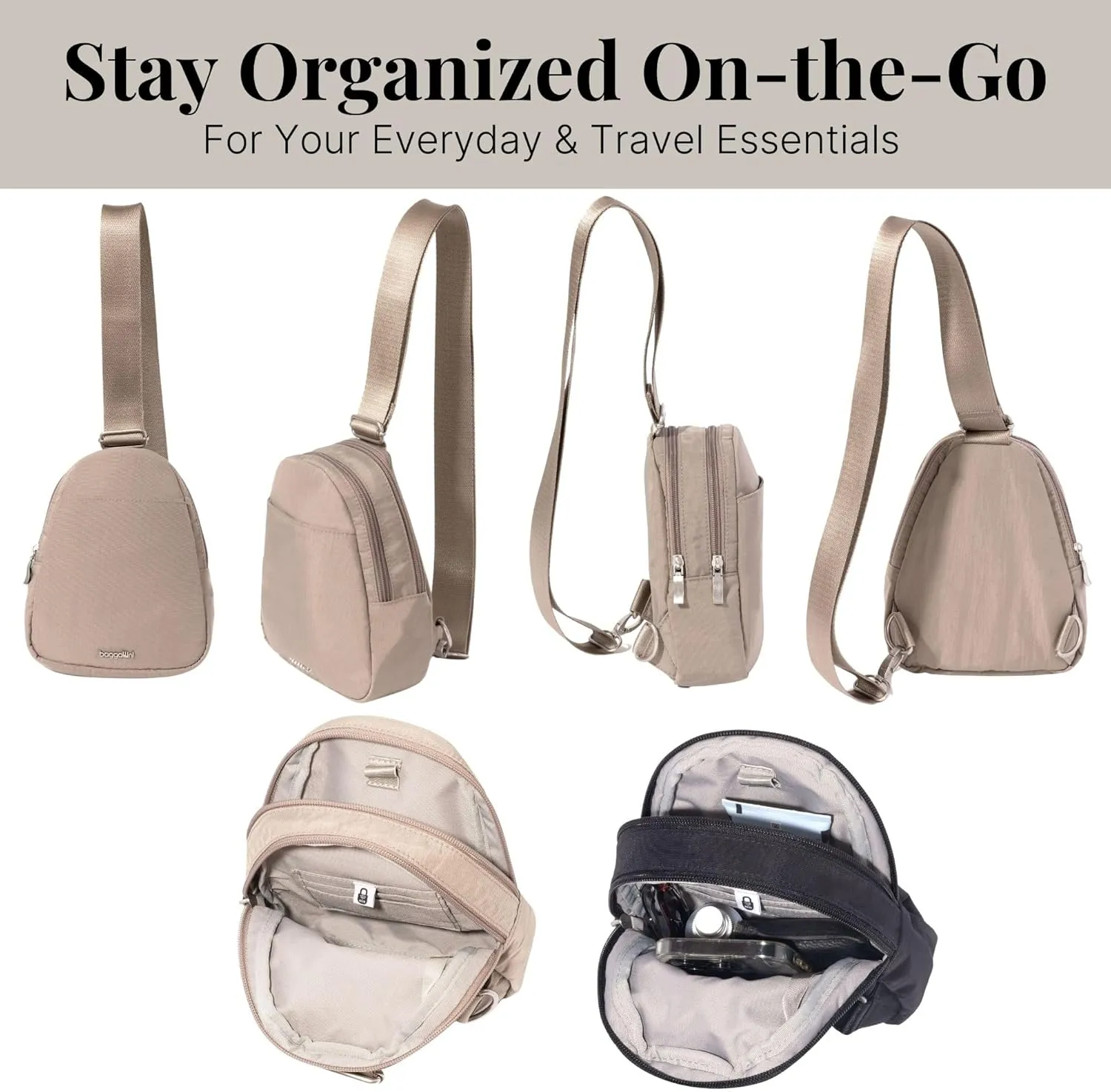 Baggallini Double Zip Mini Sling