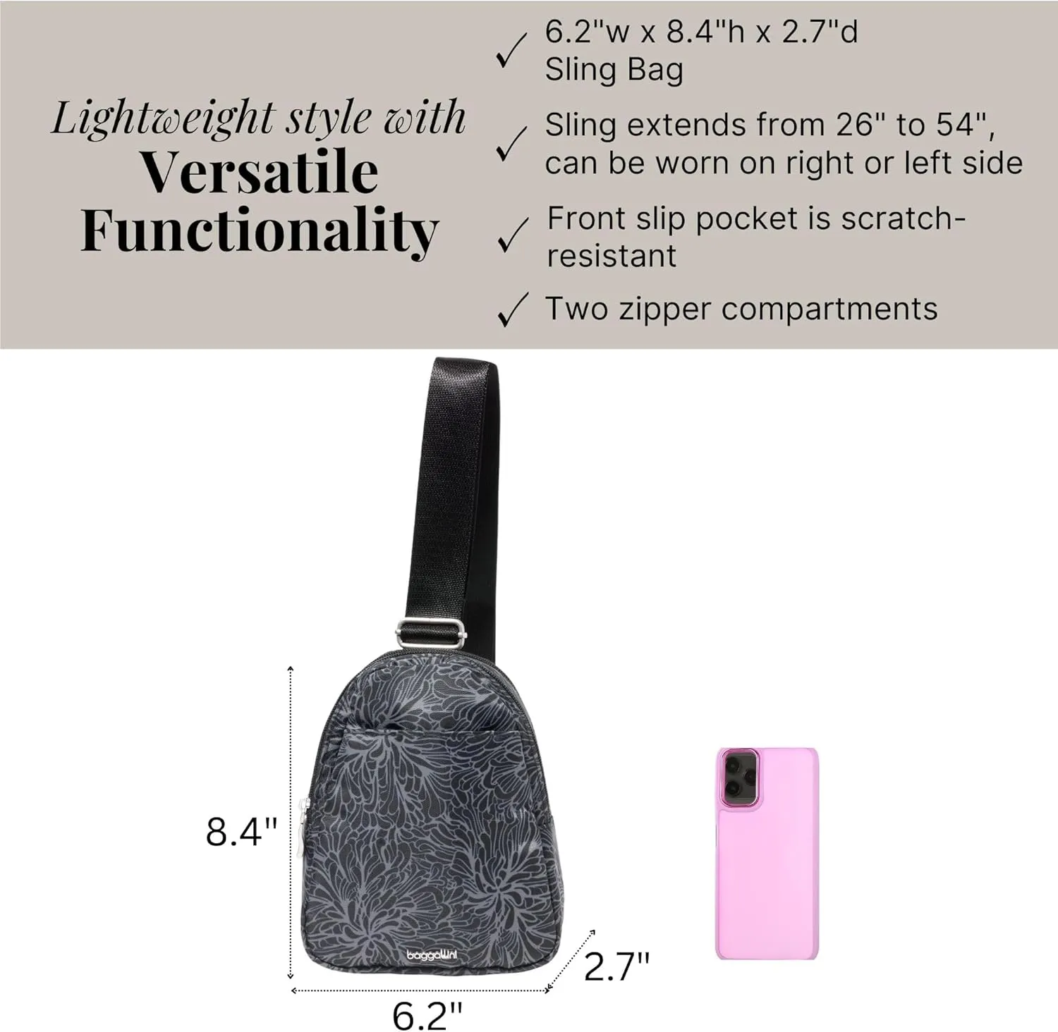 Baggallini Double Zip Mini Sling