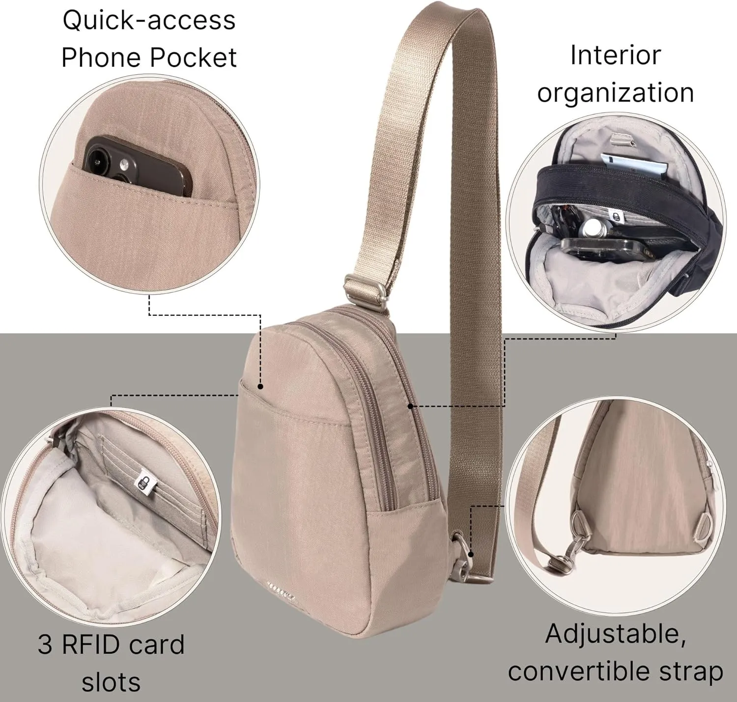 Baggallini Double Zip Mini Sling