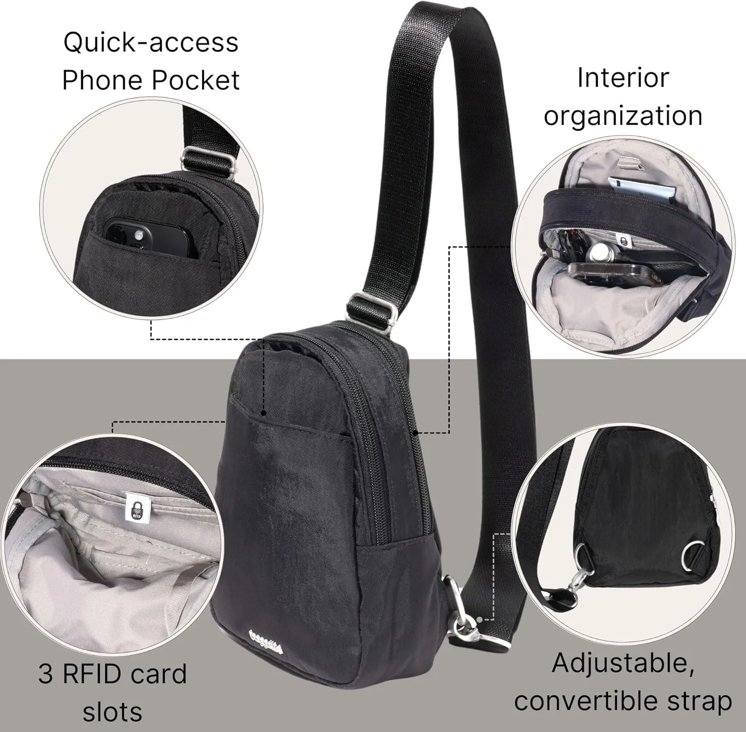 Baggallini Double Zip Mini Sling
