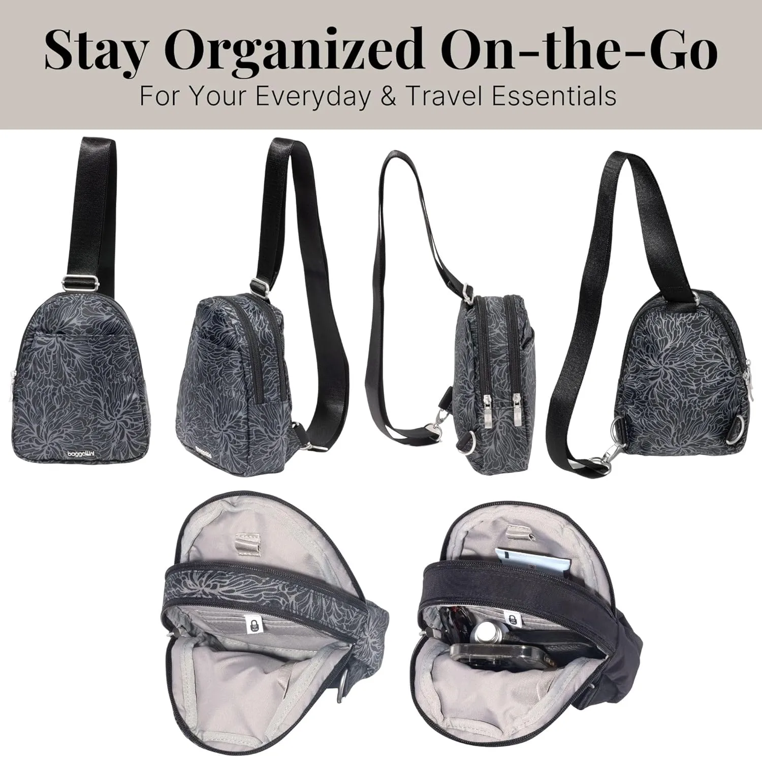Baggallini Double Zip Mini Sling
