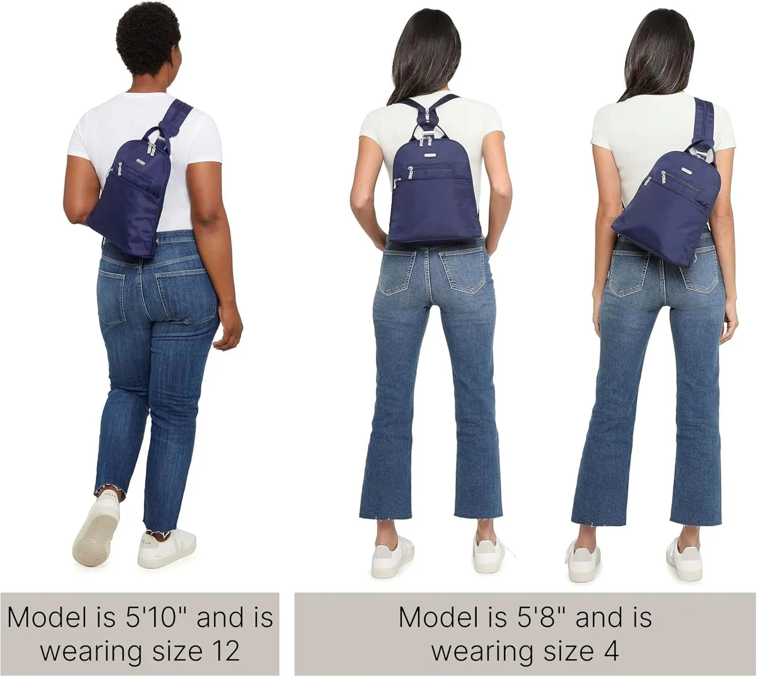 Baggallini Essential Mini Backpack Purse for Women - Built-in RFID Card Holder - Convertible Sling Bag with Adjustable Shoulder Strap