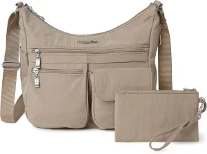 Baggallini Everywhere Bagg Crossbody Women 11x9 Lightweight Nylon Hobo Water-Resistant Travel Bag W/RFID Protection