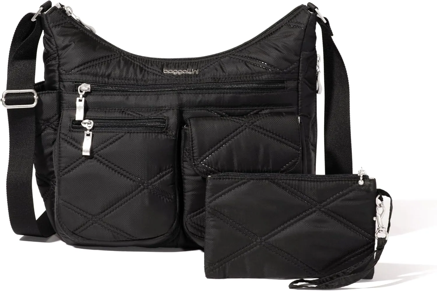 Baggallini Everywhere Bagg Crossbody Women 11x9 Lightweight Nylon Hobo Water-Resistant Travel Bag W/RFID Protection