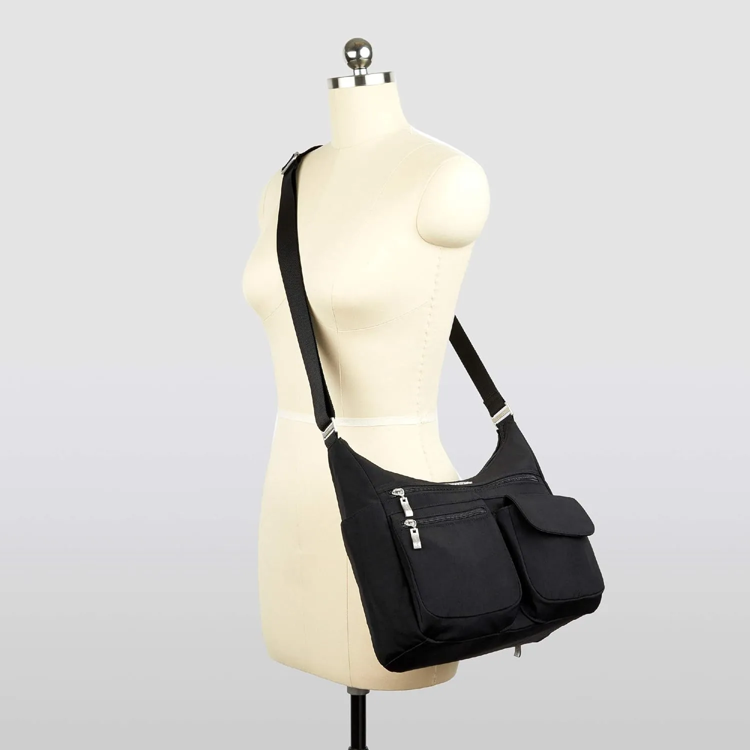 Baggallini Everywhere Bagg Crossbody Women 11x9 Lightweight Nylon Hobo Water-Resistant Travel Bag W/RFID