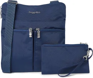 Baggallini Horizon Crossbody Bags for Women 10x10.5 Lightweight Water-Resistant Nylon RFID Purse Handbag w/Wristlet Included