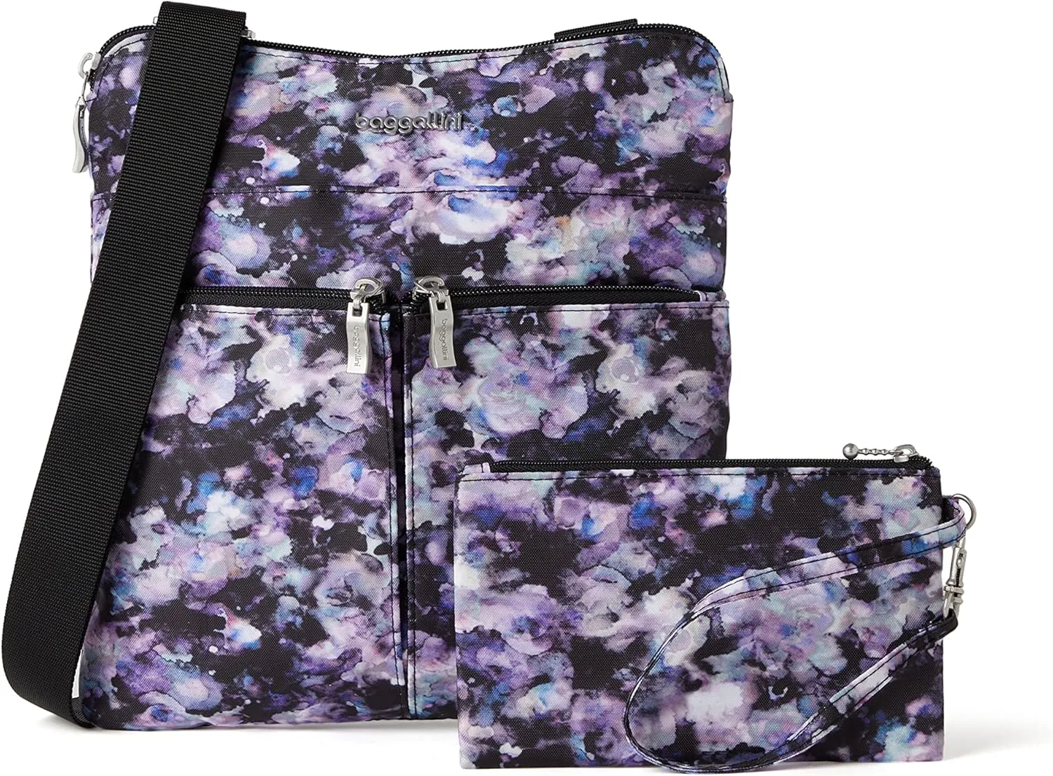 Baggallini Horizon Crossbody Bags for Women 10x10.5 Lightweight Water-Resistant Nylon RFID Purse Handbag w/Wristlet Included