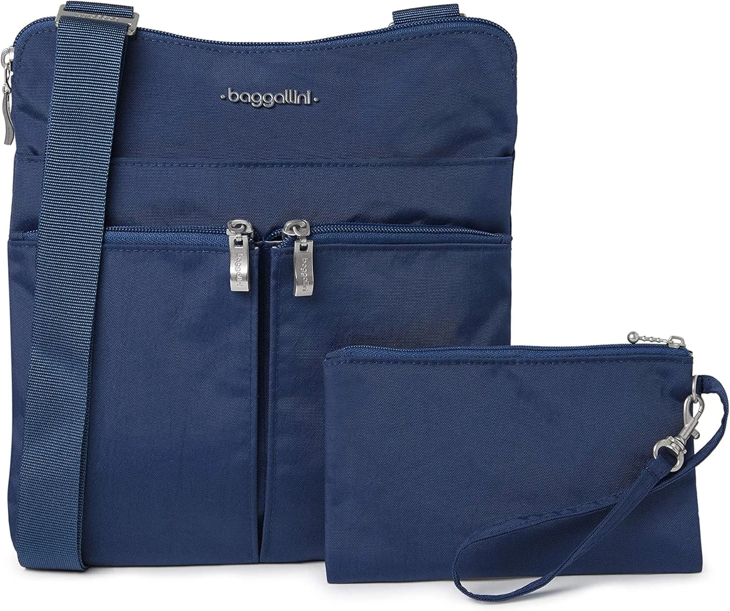Baggallini Horizon Crossbody Bags for Women 10x10.5 Lightweight Water-Resistant Nylon RFID Purse Handbag w/Wristlet Included