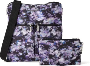 Baggallini Horizon Crossbody Bags for Women 10x10.5 Lightweight Water-Resistant Nylon RFID Purse Handbag w/Wristlet Included
