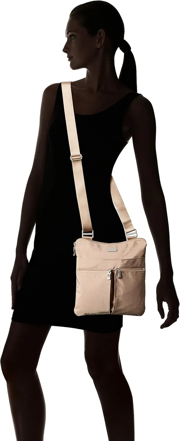 Baggallini Horizon Crossbody Bags for Women 10x10.5 Lightweight Water-Resistant Nylon RFID Purse Handbag w/Wristlet Included