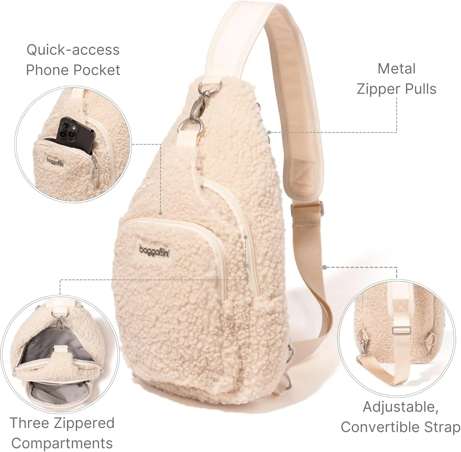 Baggallini Women's Central Park Sling 12"x7" Crossbody Bag W/Convertible Adjustable Shoulder Strap