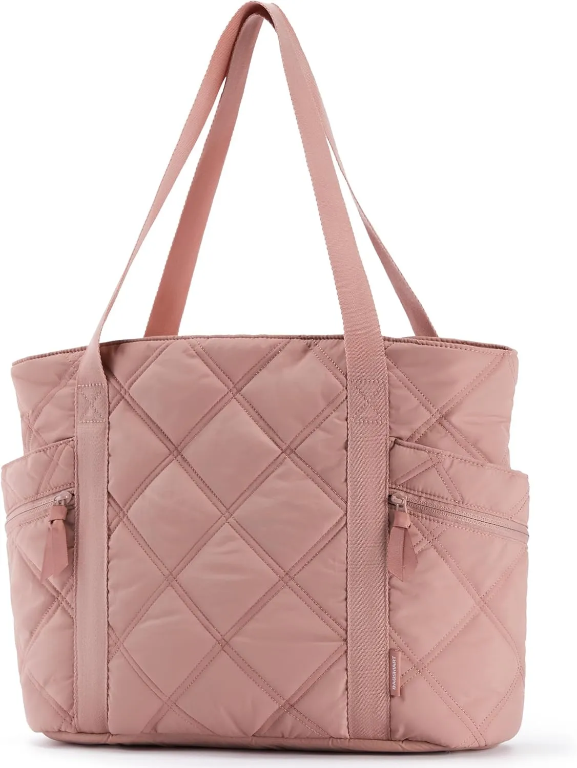 BAGSMART Tote Bag for Women, Puffer Work Tote with Zipper, Travel Essentials Quilted Nurse Travel Hospital Bag