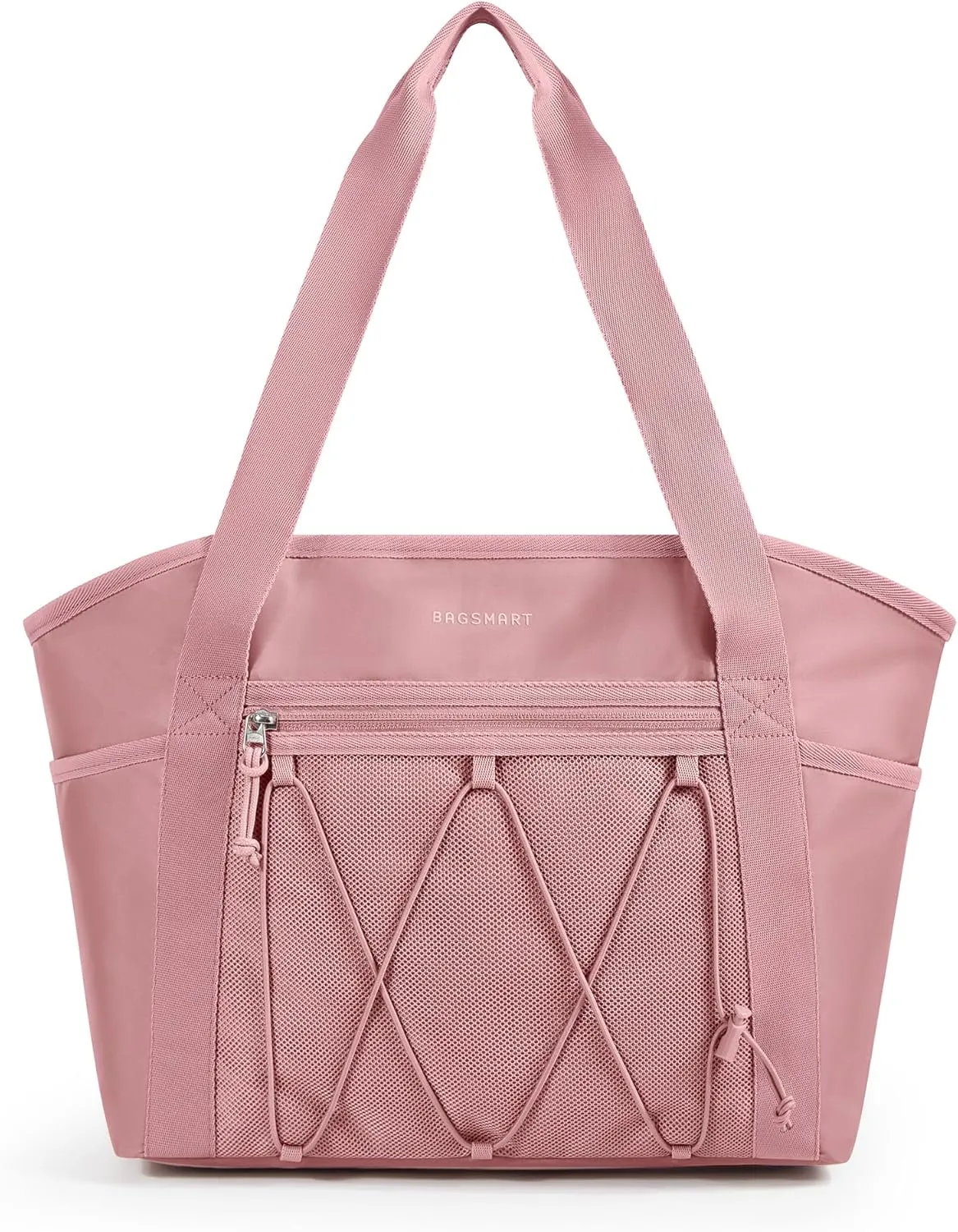 BAGSMART Women's Multi-Compartment Tote Bag with Elastic Cord for Travel Fitness Outdoor Activities