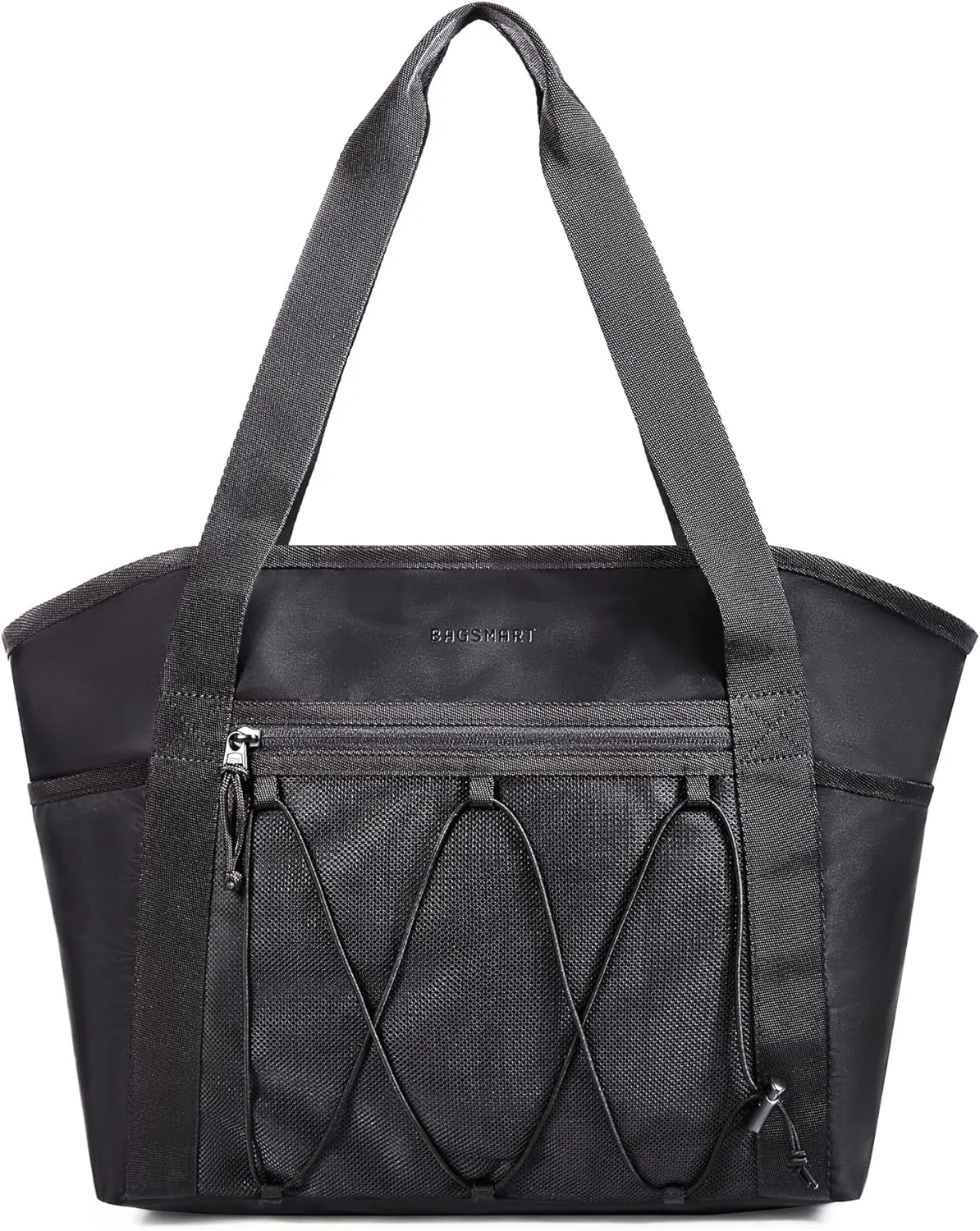 BAGSMART Women's Multi-Compartment Tote Bag with Elastic Cord for Travel Fitness Outdoor Activities