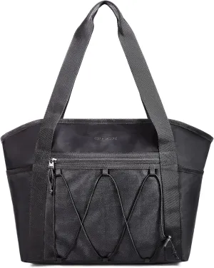 BAGSMART Women's Multi-Compartment Tote Bag with Elastic Cord for Travel Fitness Outdoor Activities