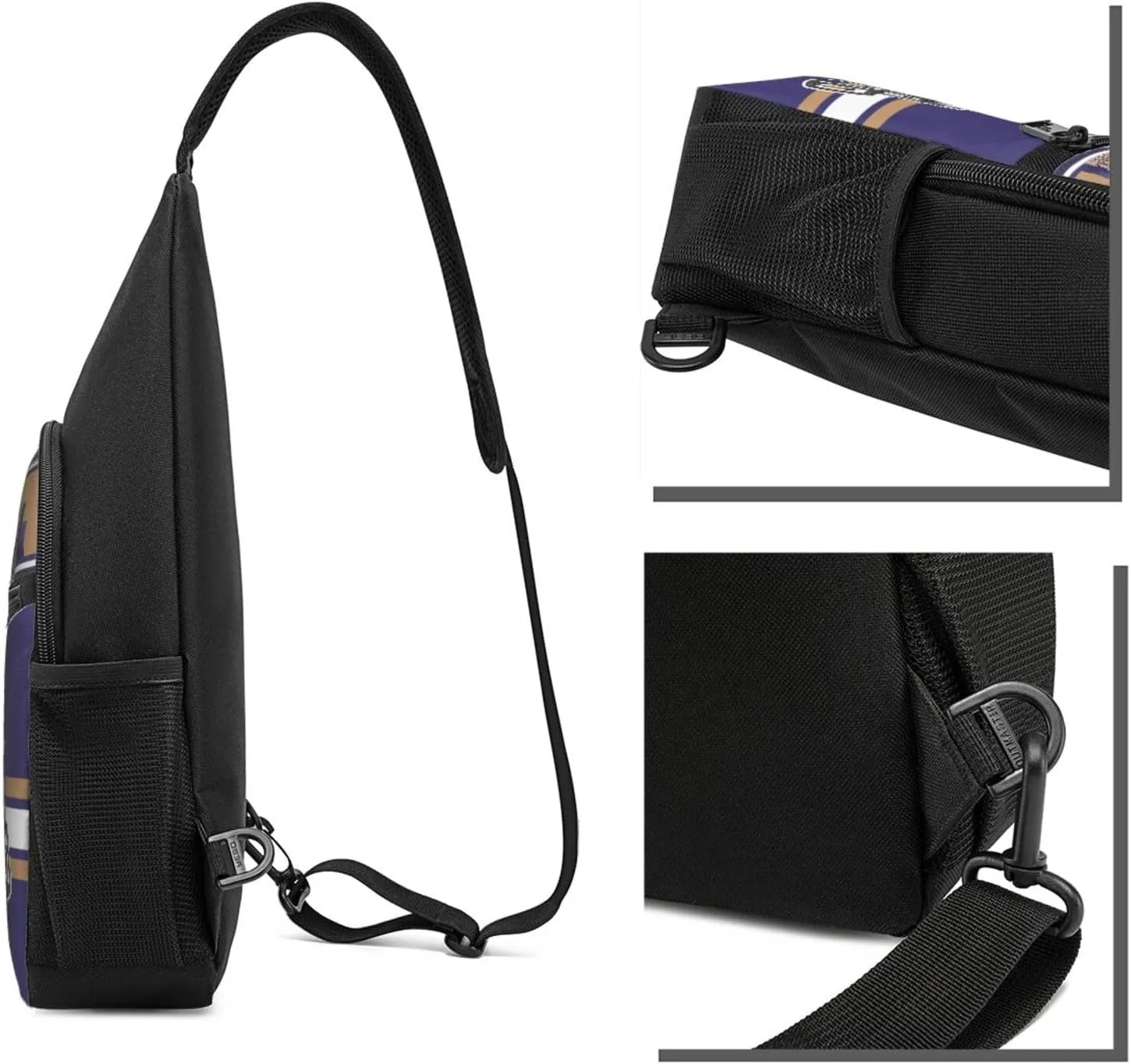 Baltimorre Sling Bag,Custom Crossbody Sling Backpack With Name And Number,Personalized Cross Chest Bags,Sling Shoulder Backpack Daypack For Men Women Travel Outdoor