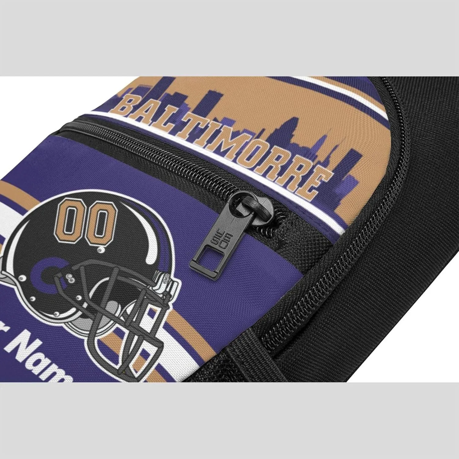 Baltimorre Sling Bag,Custom Crossbody Sling Backpack With Name And Number,Personalized Cross Chest Bags,Sling Shoulder Backpack Daypack For Men Women Travel Outdoor