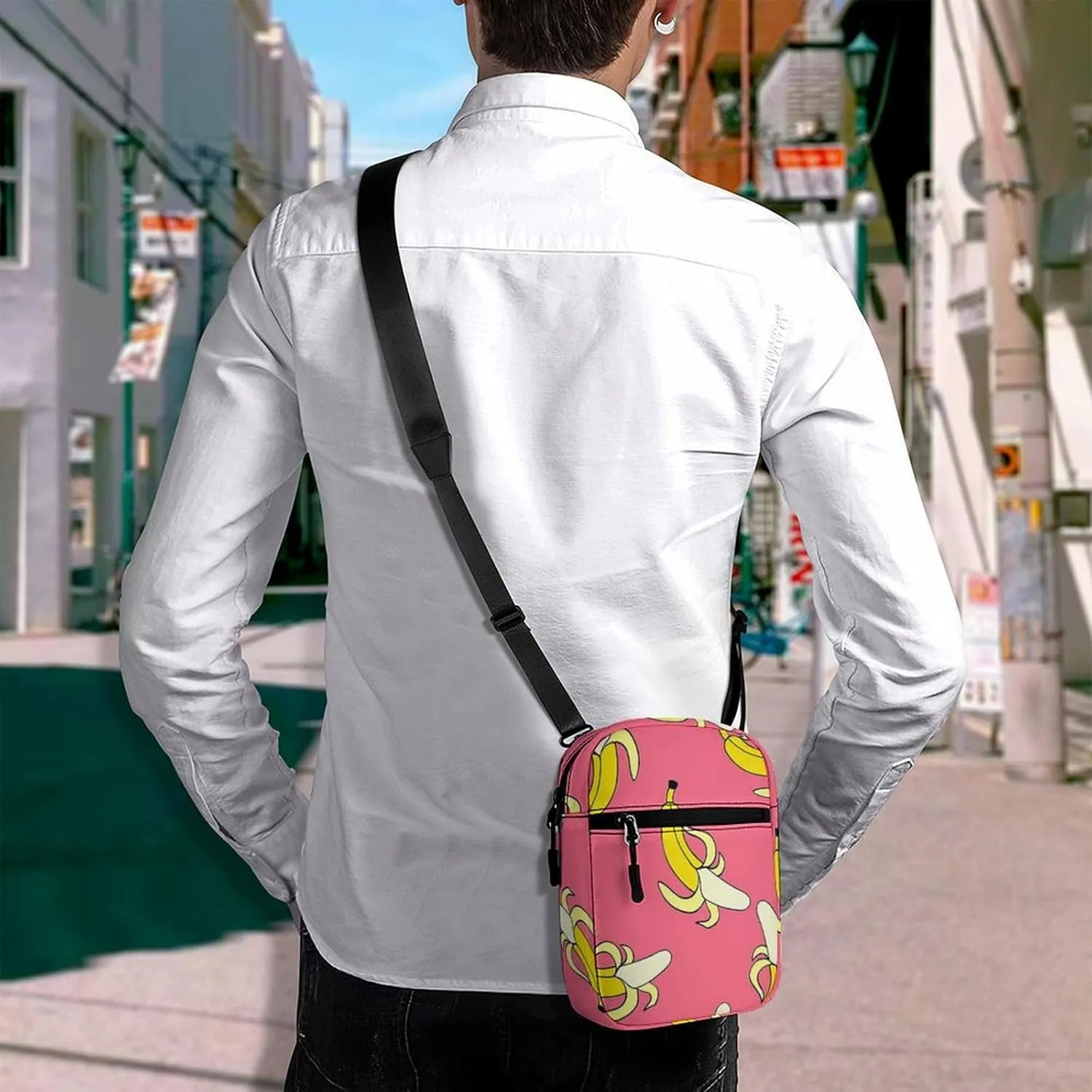 Banana Pattern Crossbody Bag Small Shoulder Bag Waterproof, Lightweight And Convenient