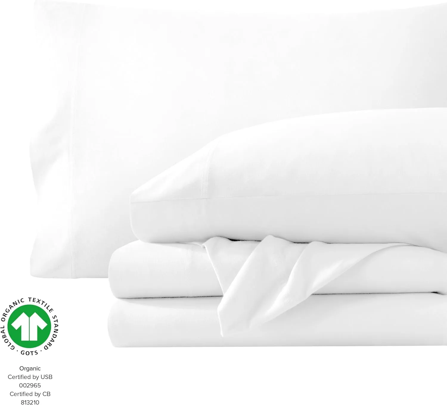 Bare Home 100% Organic Cotton Jersey Sheet Set, Ultra Soft, 100% Cotton - Sheet Set & Pillowcases - Deep Pocket Bed Sheets (Full, White)