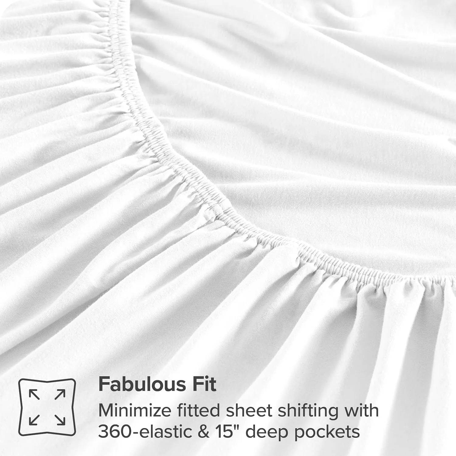 Bare Home 100% Organic Cotton Jersey Sheet Set, Ultra Soft, 100% Cotton - Sheet Set & Pillowcases - Deep Pocket Bed Sheets (Full, White)