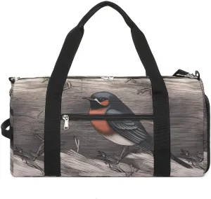 Barn Swallow in Graphite Sports Gym Bag Carry on Holdalls for Men Small Duffel Bags for Women with Shoe Compartment