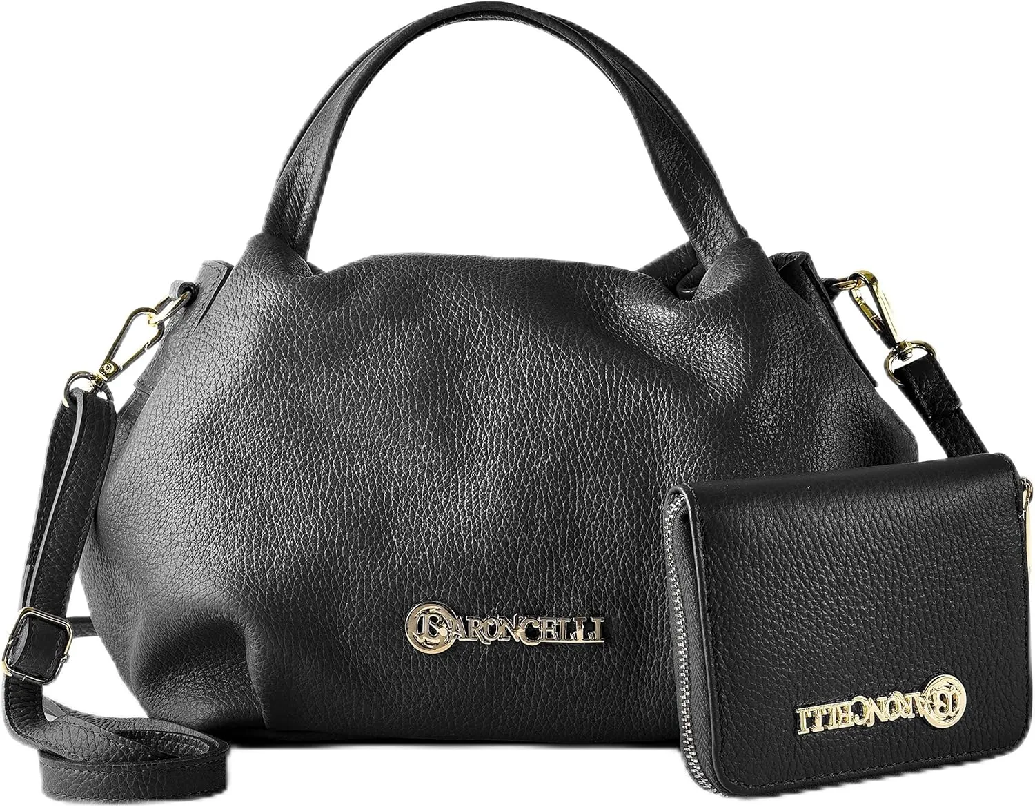 Baroncelli Italian Leather Purse for Women Genuine Soft Leather Medium Size Shoulder Crossbody Bag Made in Italy