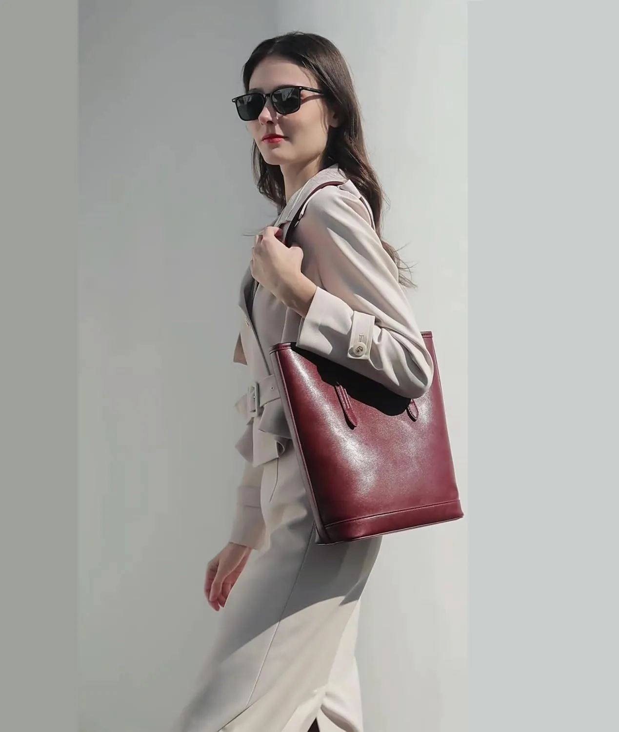 Barsine Tote Bags for Women Vegan Leather Shoulder Purse Top Handle Handbag with Clutch Purse