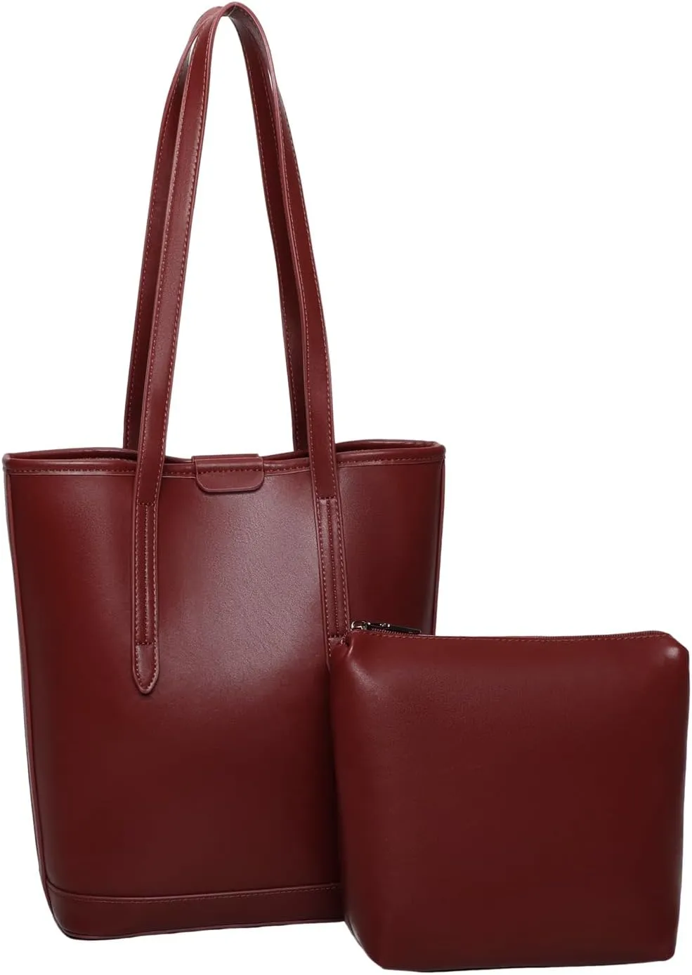 Barsine Tote Bags for Women Vegan Leather Shoulder Purse Top Handle Handbag with Clutch Purse
