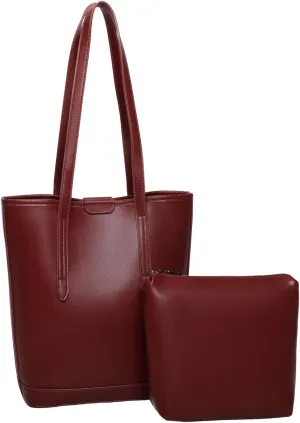 Barsine Tote Bags for Women Vegan Leather Shoulder Purse Top Handle Handbag with Clutch Purse