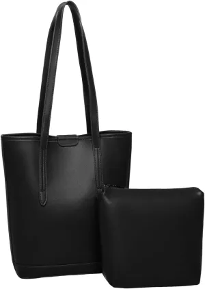 Barsine Tote Bags for Women Vegan Leather Shoulder Purse Top Handle Handbag with Clutch Purse