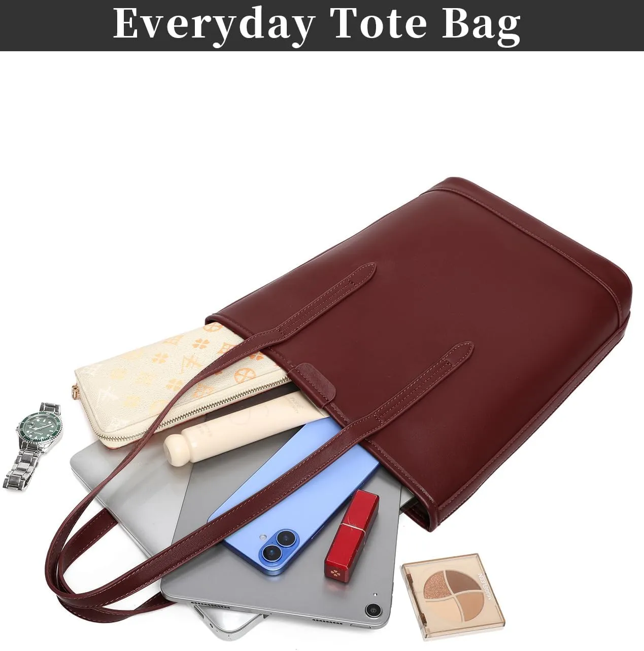 Barsine Tote Bags for Women Vegan Leather Shoulder Purse Top Handle Handbag with Clutch Purse