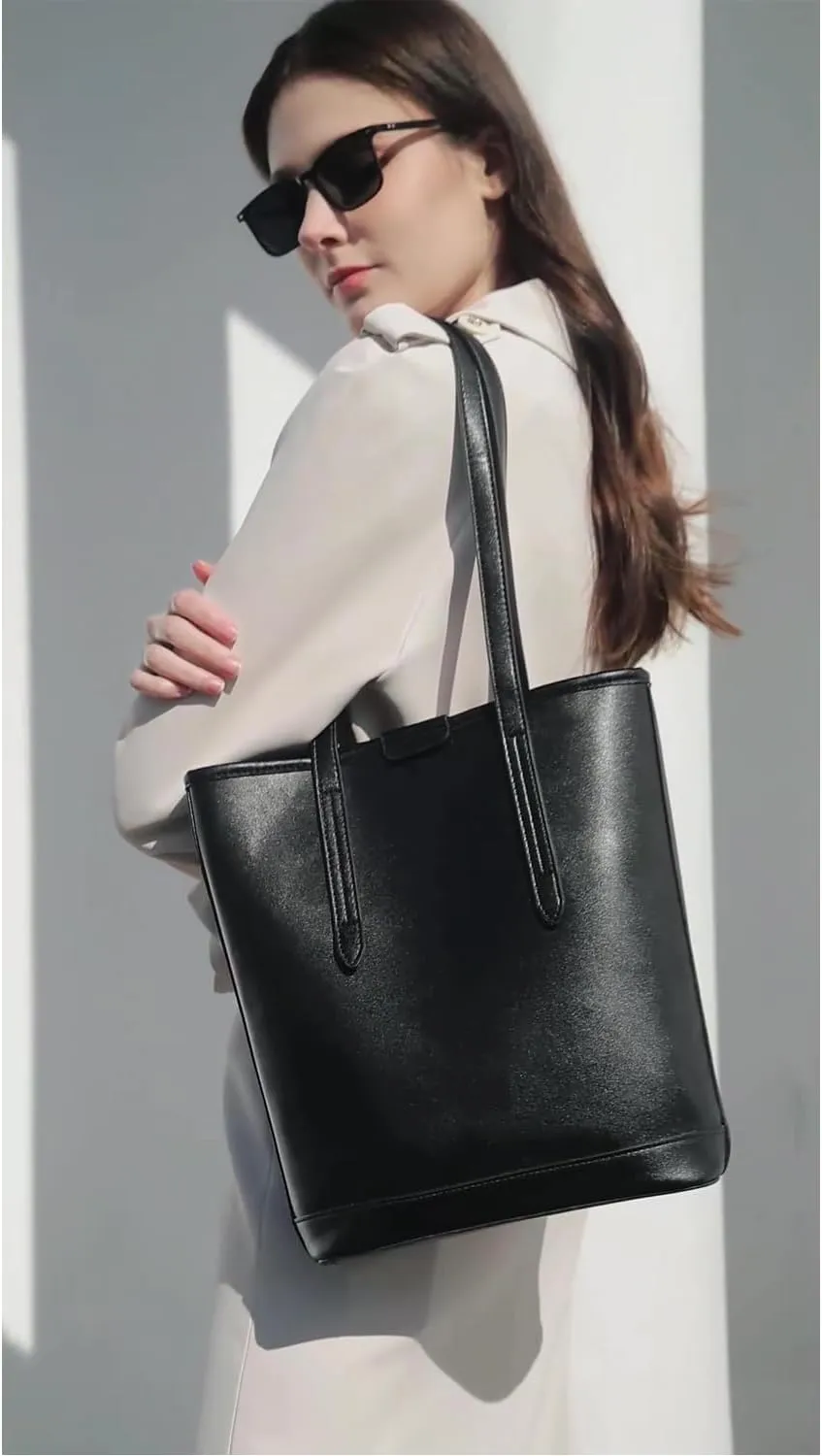 Barsine Tote Bags for Women Vegan Leather Shoulder Purse Top Handle Handbag with Clutch Purse