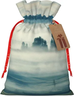 BBEXJIGY Fantasy Rural Print Drawstring Presents Bags 1Piece Christmas Polyester Presents Wrapping Sacks Pouches