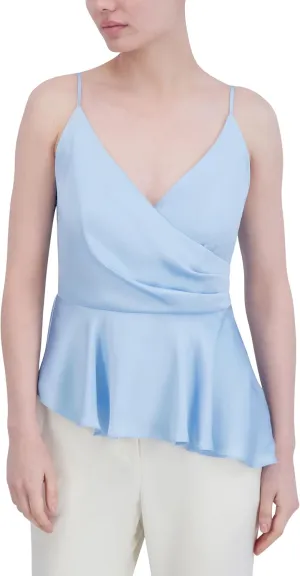 BCBGMAXAZRIA Women's Sleeveless Surplice Neck Peplum Top