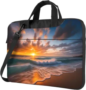 Beach Maui Hawaii Sunset Sea Waves Clouds pattern Fashionable and ultra-thin shoulder laptop bag 13 inch Shockproof soft lining