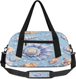 Beautiful Colorful Pearl Scallop Sea Snail Waterproof Sports Gym Bag Portable Dance Gymnastics Work Out Bag Lightweight Travel Duffel Bag Overnight Weekender Bag