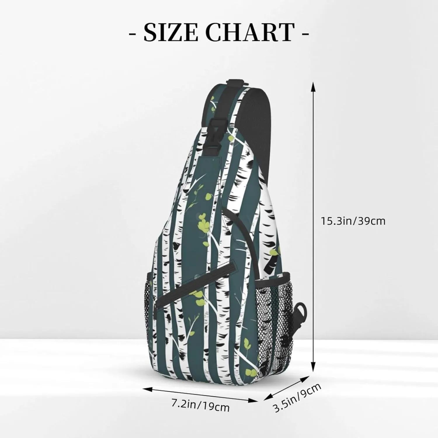 Beauty Birch Tree Print Sling Backpack, Sling Bag, Crossbody Chest Bag Daypack, for Hiking Travel