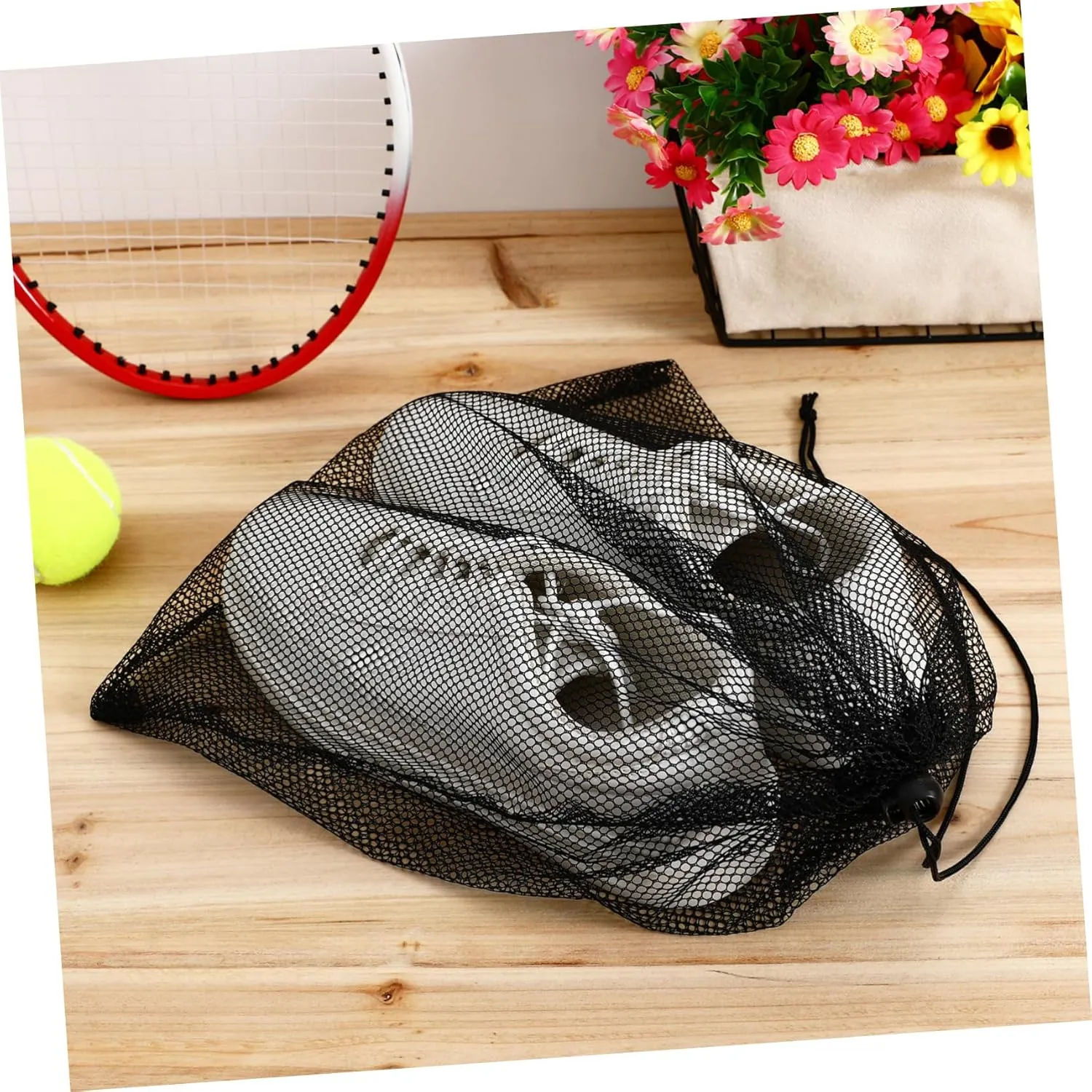 BESPORTBLE Sets Sports Equipment Bag Mesh Storage Sacks Drawstring Closure for Laundry Pool Pump Pond Pump Mesh Pouches for Airflow Pcs