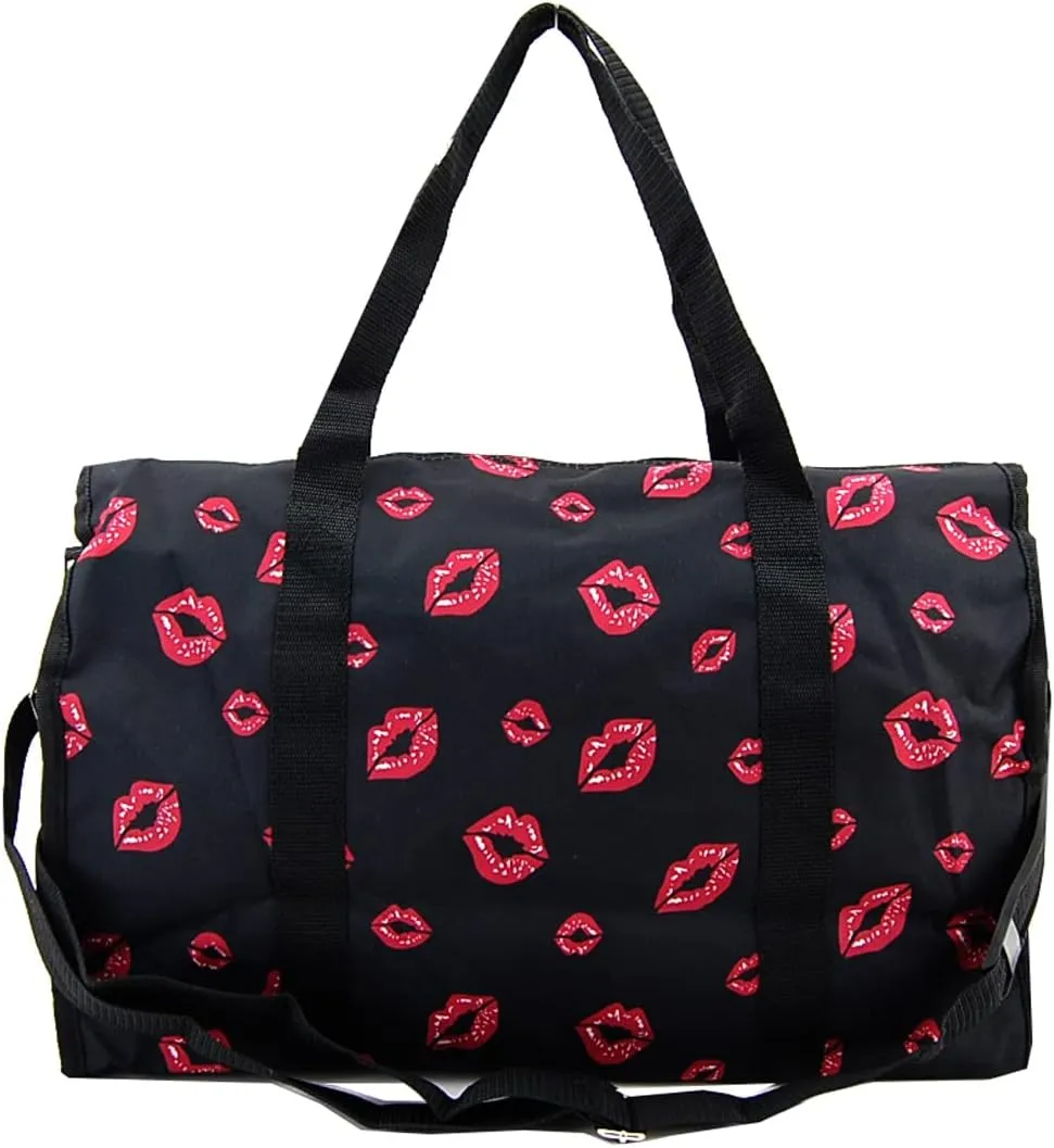 Betty Boop Large Duffel Bag, Durable Microfiber (Black: w/Key Ring)