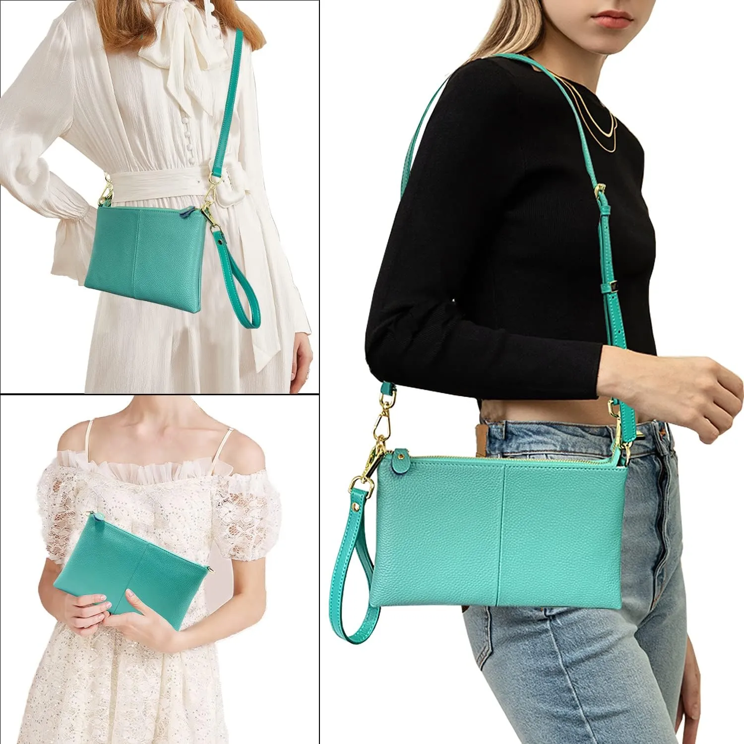 Beurlike Leather Wristlet Wallet Clutch Purses For Women Small Crossbody Phone Bags