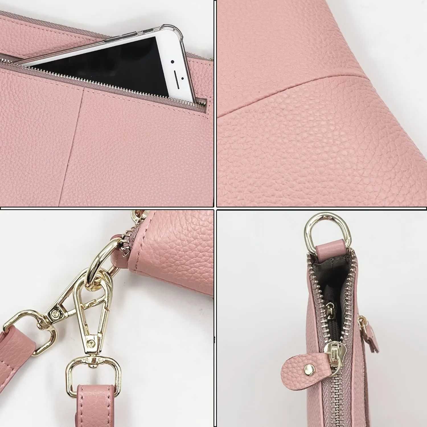 Beurlike Leather Wristlet Wallet Clutch Purses For Women Small Crossbody Phone Bags