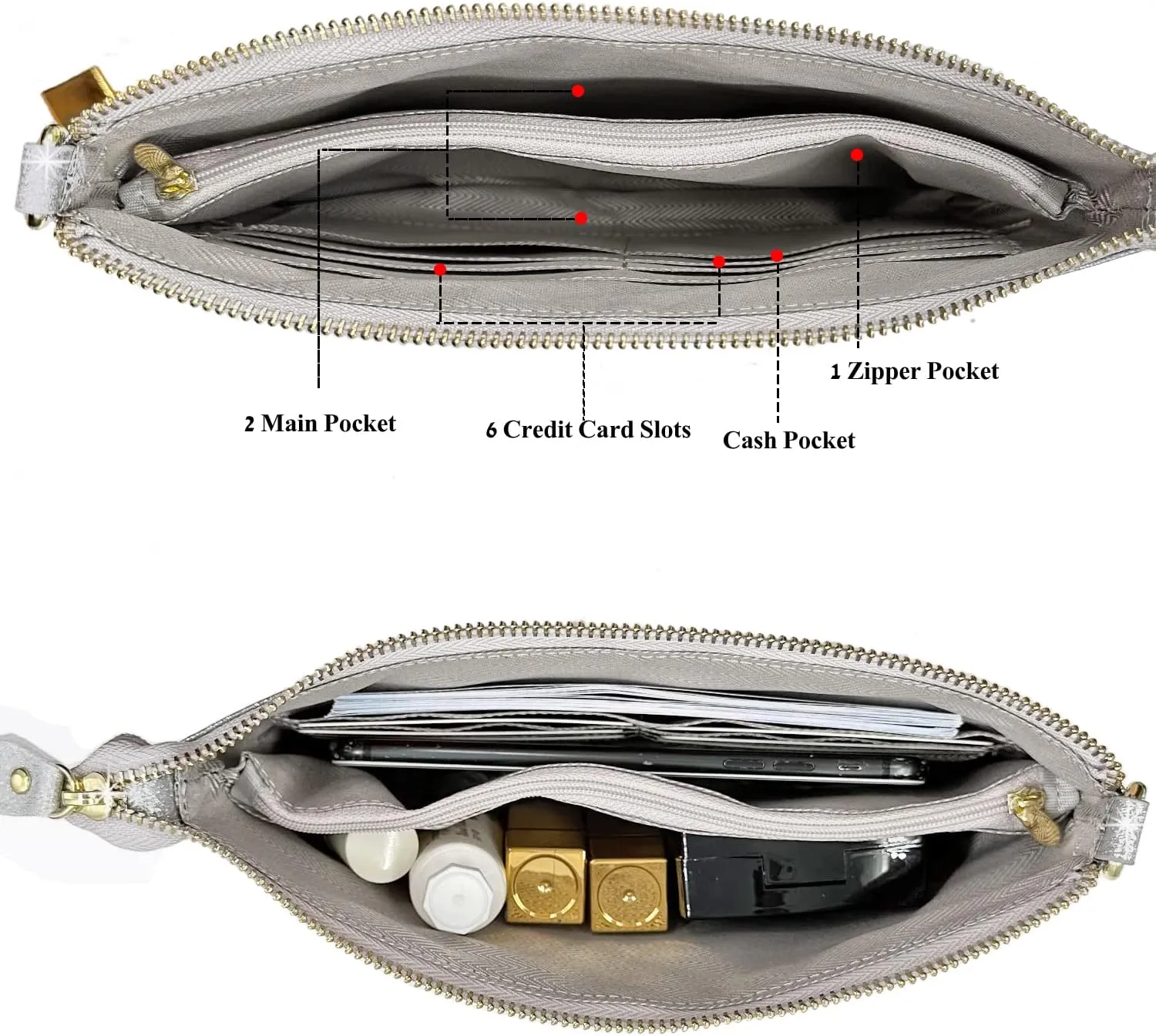 Beurlike Leather Wristlet Wallet Clutch Purses For Women Small Crossbody Phone Bags