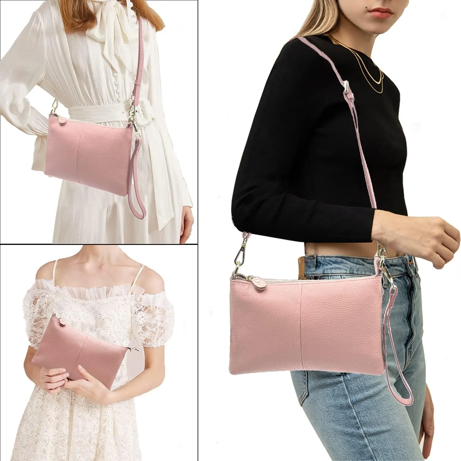 Beurlike Leather Wristlet Wallet Clutch Purses For Women Small Crossbody Phone Bags