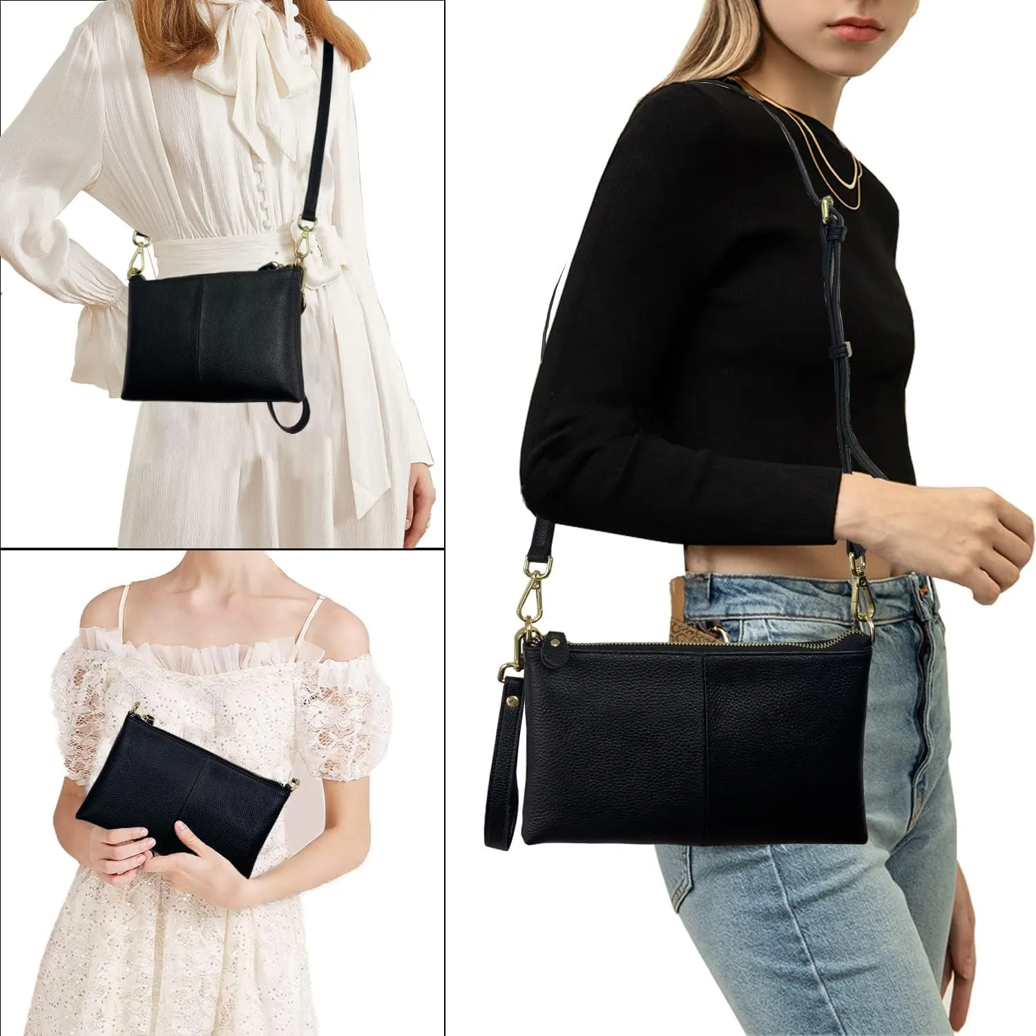 Beurlike Leather Wristlet Wallet Clutch Purses For Women Small Crossbody Phone Bags