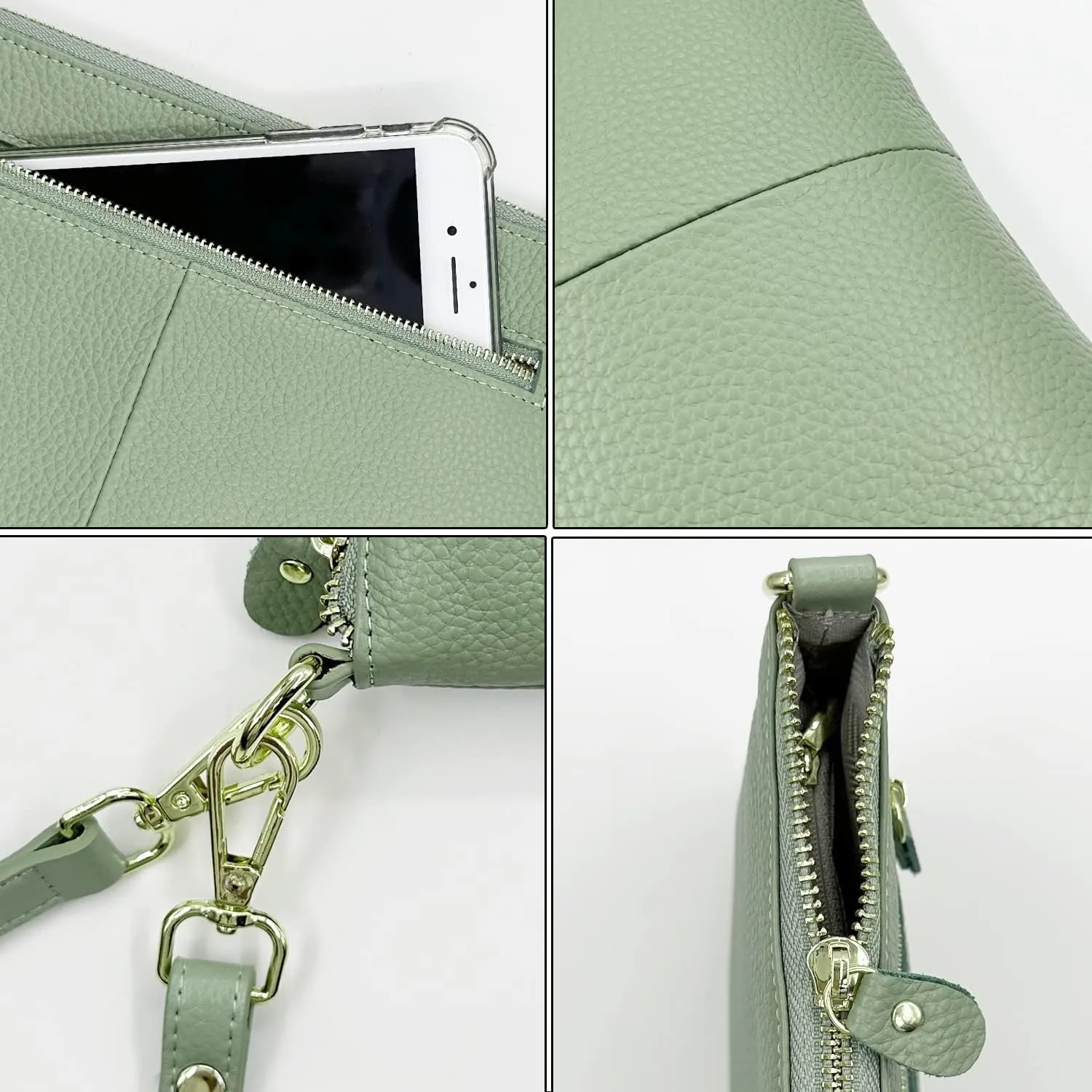 Beurlike Leather Wristlet Wallet Clutch Purses For Women Small Crossbody Phone Bags