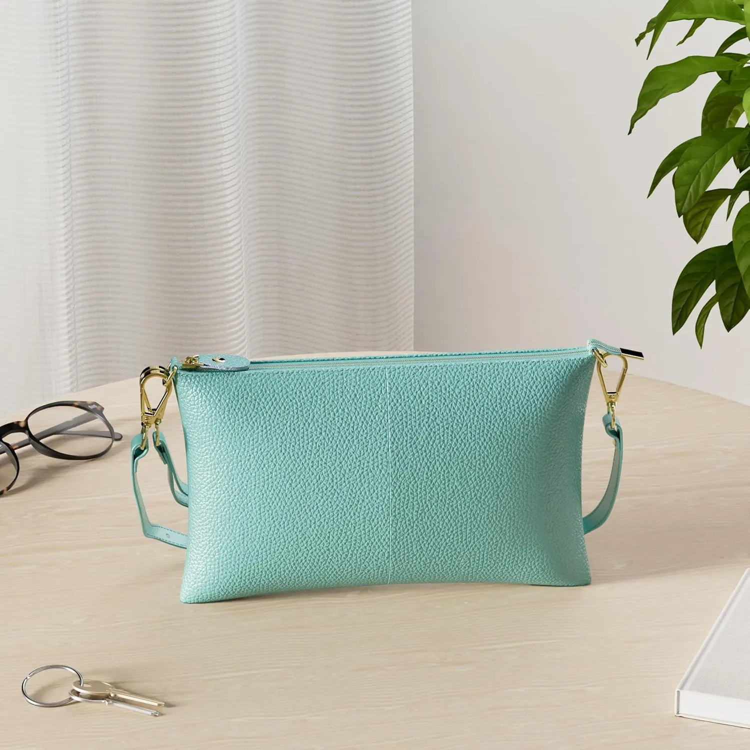 Beurlike Leather Wristlet Wallet Clutch Purses For Women Small Crossbody Phone Bags