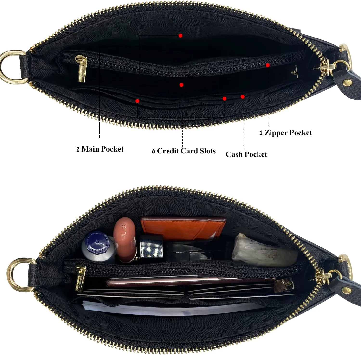 Beurlike Leather Wristlet Wallet Clutch Purses For Women Small Crossbody Phone Bags