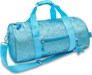 Bixbee Kids Duffle Bag for Dance, School and Sports, Small, Medium and Large, Sparkalicious Turquoise Blue